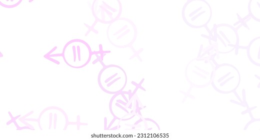 Light Purple vector pattern with feminism elements. Abstract illustration with a depiction of women's power. Simple design for your web site.