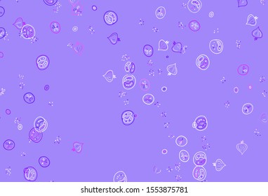 Light Purple vector pattern with fresh ingredients. Illustration with set of fresh food in doodle style. Pattern for ad, booklets, leaflets of restaurants.