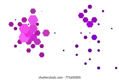 Light Purple vector pattern. Hexagonal template. Geometric sample. Repeating hexagon shapes. Brand-New texture for your design. Pattern can be used for background
