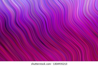 Light Purple vector pattern with lava shapes. Glitter abstract illustration with wry lines. A new texture for your  ad, booklets, leaflets.
