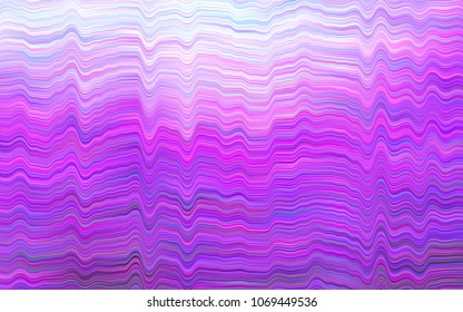 Light Purple vector pattern with lines, ovals. A vague circumflex abstract illustration with gradient. A new texture for your  ad, booklets, leaflets.