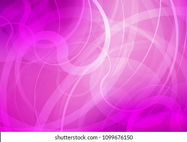 Light Purple vector pattern with lines, ovals. Shining illustration, which consist of blurred lines, circles. Brand new design for your ads, poster, banner.
