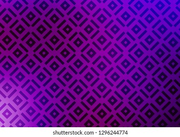 Light Purple vector pattern with lines, rectangles. Colorful lines, squares on abstract background with gradient. Backdrop for TV commercials.