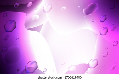 Light Purple vector pattern with liquid shapes. Blurred geometric sample with gradient bubbles.  Memphis style for your business design.