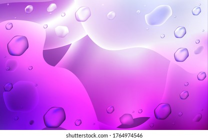 Light Purple vector pattern with liquid shapes. Shining illustration, which consist of blurred lines, circles. New composition for your brand book.
