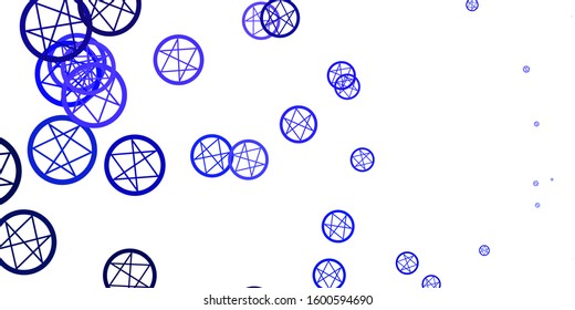 Light Purple vector pattern with magic elements. Retro design in abstract style with witchcraft forms. Design for magic, spiritual events.
