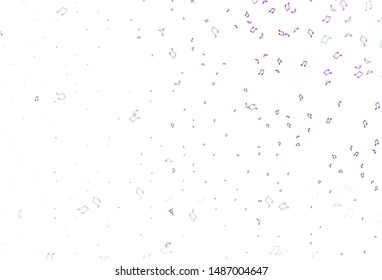 Light Purple vector pattern with music elements. Isolated colorful music keys on abstract background. Pattern for websites of musitians.