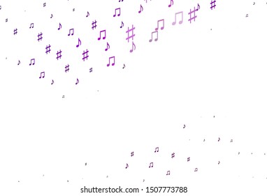 Light Purple vector pattern with music elements. Modern abstract illustration with melody keys. Pattern for school ad, booklets.