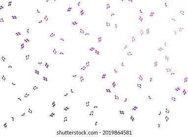 Light Purple vector pattern with music elements. Shining illustration of colorful gradient music notes. Pattern for school ad, booklets.