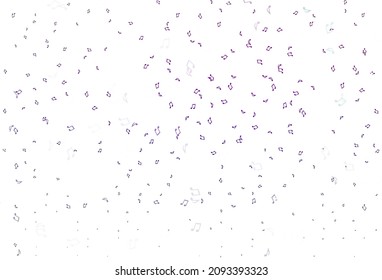 Light Purple vector pattern with music elements. Abstract illustration with colorful symbols of melody. Pattern for websites of musitians.