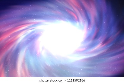Light Purple vector pattern with night sky stars. Glitter abstract illustration with colorful cosmic stars. Template for cosmic backgrounds.