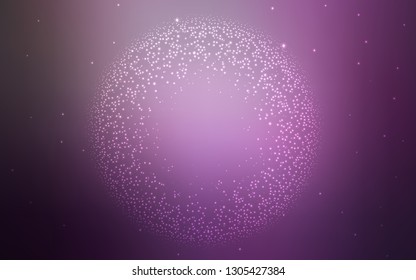 Light Purple vector pattern with night sky stars. Glitter abstract illustration with colorful cosmic stars. Pattern for futuristic ad, booklets.