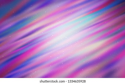 Light Purple vector pattern with night sky stars. Shining colored illustration with bright astronomical stars. Pattern for astronomy websites.