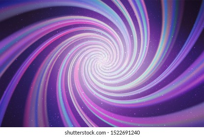 Light Purple vector pattern with night sky stars. Glitter abstract illustration with colorful cosmic stars. Template for cosmic backgrounds.