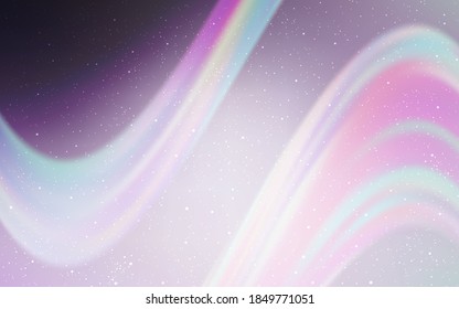 Light Purple vector pattern with night sky stars. Blurred decorative design in simple style with galaxy stars. Template for cosmic backgrounds.