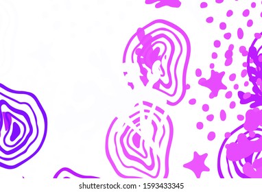 Light Purple vector pattern with random forms. Decorative design in abstract style with random forms. Background for a cell phone.