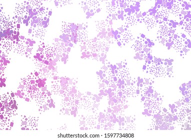 Light Purple vector pattern with random forms. Decorative design in abstract style with random forms. Modern design for your business card.