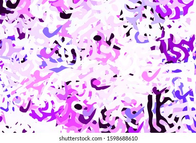 Light Purple vector pattern with random forms. Decorative design in abstract style with random forms. Elegant design for wallpapers.