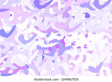 Light Purple vector pattern with random forms. Illustration with colorful gradient shapes in abstract style. Modern design for your business card.
