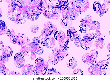 Light Purple vector pattern with random forms. Colorful chaotic forms with gradient in modern style. Modern design for your business card.