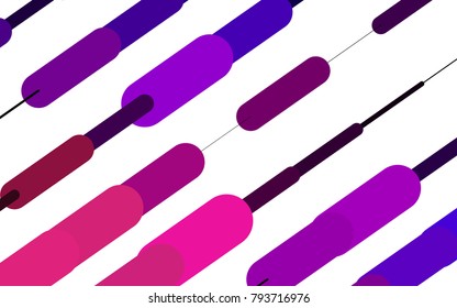 Light Purple vector pattern with rounded lines. Glitter abstract illustration with colored sticks. The template can be used as a background.