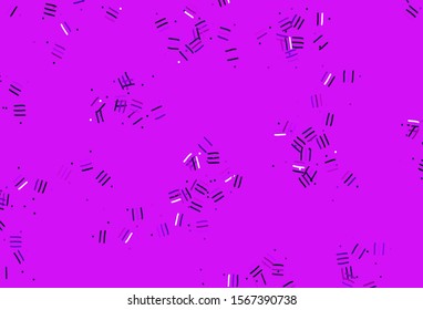 Light Purple vector pattern with sharp lines, dots. Colorful shining illustration with lines on abstract template. Pattern for ads, posters, banners.