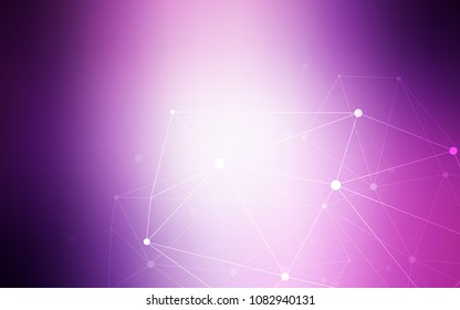 Light Purple vector pattern with spheres, triangles. Colorful illustration with circles and lines in futuristic style. Pattern can be used for beautiful websites.