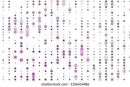 Light Purple vector  pattern with spheres. Illustration with set of shining colorful abstract circles. Completely new template for your brand book.