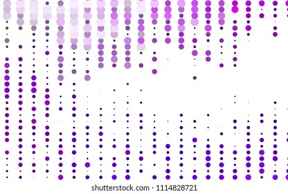 Light Purple vector  pattern with spheres. Glitter abstract illustration with blurred drops of rain. Pattern can be used as texture of water, rain drops.