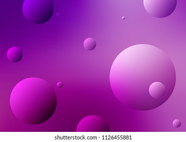 Light Purple vector pattern with spheres. Blurred bubbles on abstract background with colorful gradient. The pattern can be used for beautiful websites.