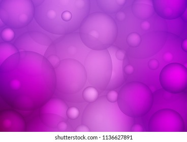Light Purple vector pattern with spheres. Abstract illustration with colored bubbles in nature style. New design for ad, poster, banner of your website.