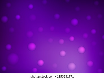 Light Purple vector pattern with spheres. Illustration with set of shining colorful abstract circles. The pattern can be used for beautiful websites.