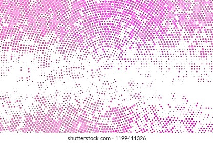 Light Purple vector pattern with spheres. Glitter abstract illustration with blurred drops of rain. Template for your brand book.