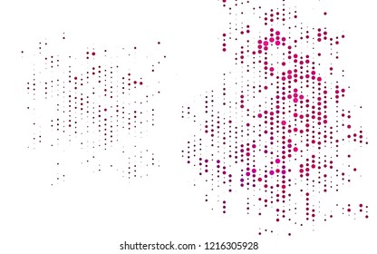 Light Purple vector pattern with spheres. Blurred decorative design in abstract style with bubbles. Design for business adverts.
