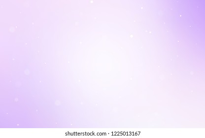 Light Purple vector pattern with spheres. Glitter abstract illustration with blurred drops of rain. New design for ad, poster, banner of your website.