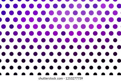 Light Purple vector pattern with spheres. Illustration with set of shining colorful abstract circles. Template for your brand book.