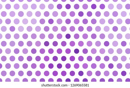 Light Purple vector pattern with spheres. Glitter abstract illustration with blurred drops of rain. Design for business adverts.