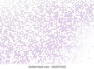 Light Purple vector pattern with spheres. Glitter abstract illustration with blurred drops of rain. Template for your brand book.
