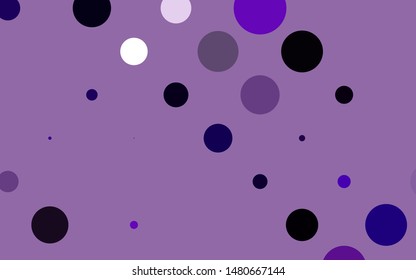 Light Purple vector pattern with spheres. Blurred bubbles on abstract background with colorful gradient. Pattern for beautiful websites.