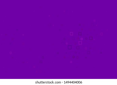 Light Purple vector pattern with spheres, squares. Colorful illustration with circles, squares in nature style. Pattern for ads, leaflets.