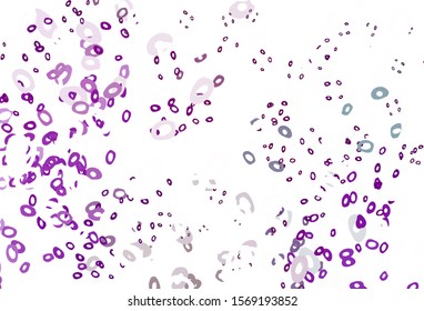 Light Purple vector pattern with spheres. Illustration with set of shining colorful abstract circles. Pattern for ads, leaflets.