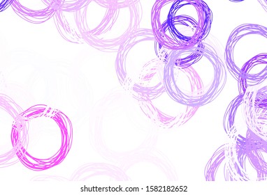 Light Purple vector pattern with spheres. Abstract illustration with colored bubbles in nature style. Design for your business advert.