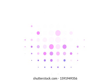 Light Purple vector pattern with spheres. Illustration with set of shining colorful abstract circles. Design for your business advert.