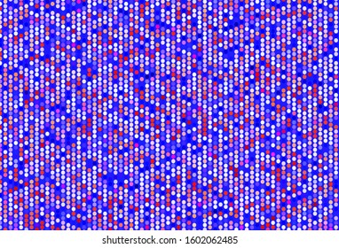 Light Purple vector pattern with spheres. Blurred bubbles on abstract background with colorful gradient. Design for your business advert.