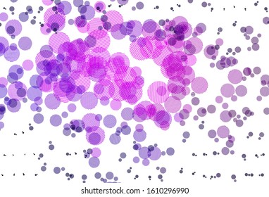 Light Purple vector pattern with spheres. Abstract illustration with colored bubbles in nature style. New template for your brand book.