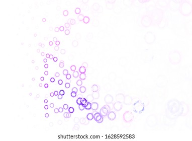 Light Purple vector pattern with spheres. Blurred decorative design in abstract style with bubbles. Pattern for beautiful websites.