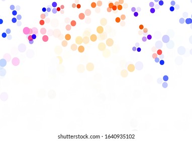 Light Purple vector pattern with spheres. Blurred decorative design in abstract style with bubbles. Design for poster, banner of websites.