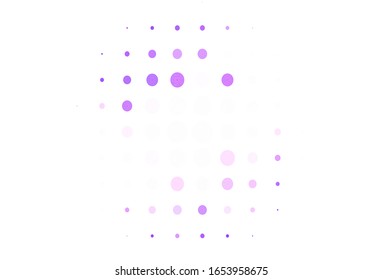Light Purple vector pattern with spheres. Illustration with set of shining colorful abstract circles. Design for your business advert.