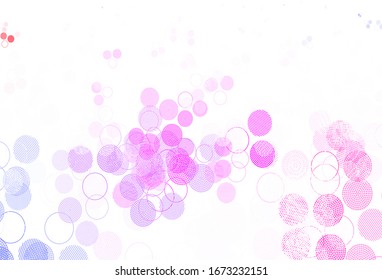Light Purple vector pattern with spheres. Abstract illustration with colored bubbles in nature style. Pattern for ads, leaflets.