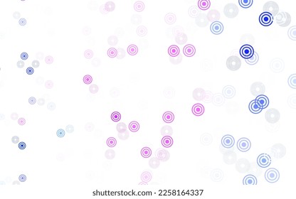 Light Purple vector pattern with spheres. Abstract illustration with colored bubbles in nature style. Pattern for textures of wallpapers.